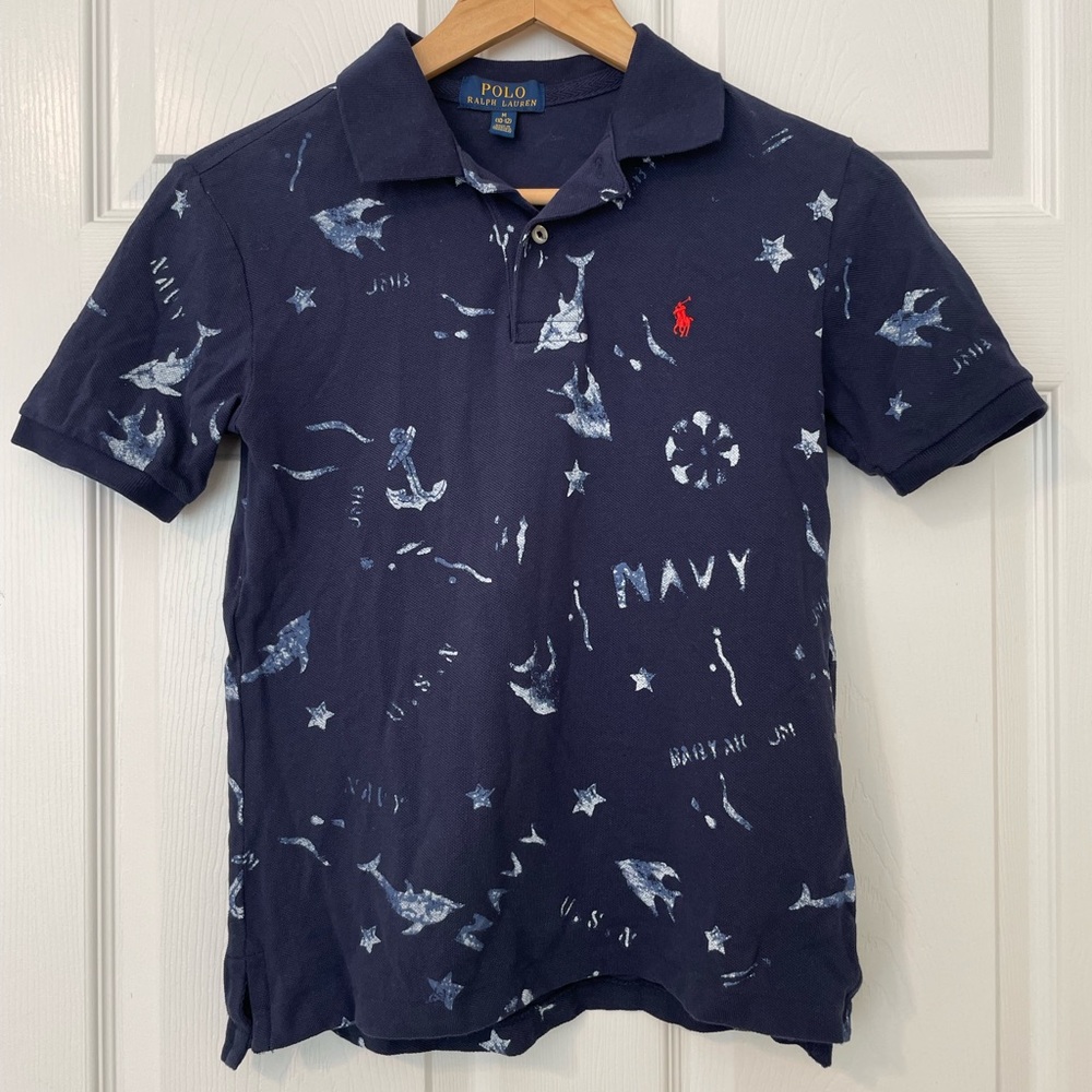 ⚓️Ralph Lauren print polo in navy